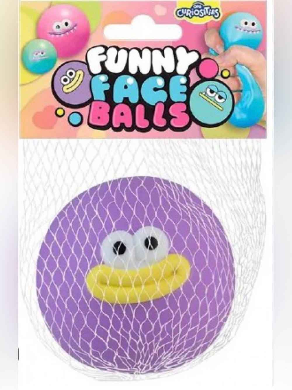 Funny Face Balls Purple Squeeze Toy - Curiosities